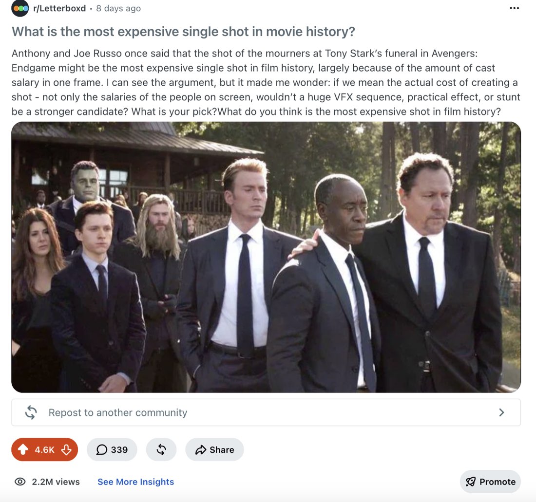 r/Letterboxd 爆款帖 4.6K赞 2.2M浏览